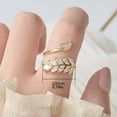 thumbnail image 2 of POINTERTECK Double Leaf Wrap Rings for Women Dainty Zircon Rings Adjustable Hypoallergenic, 2 of 7