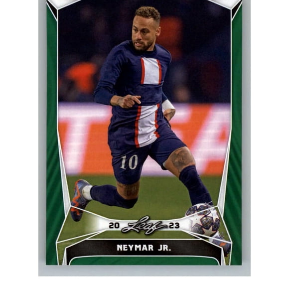 Tarjeta coleccionable de fútbol Leaf 2023 Neymar Jr. Green Raw NM