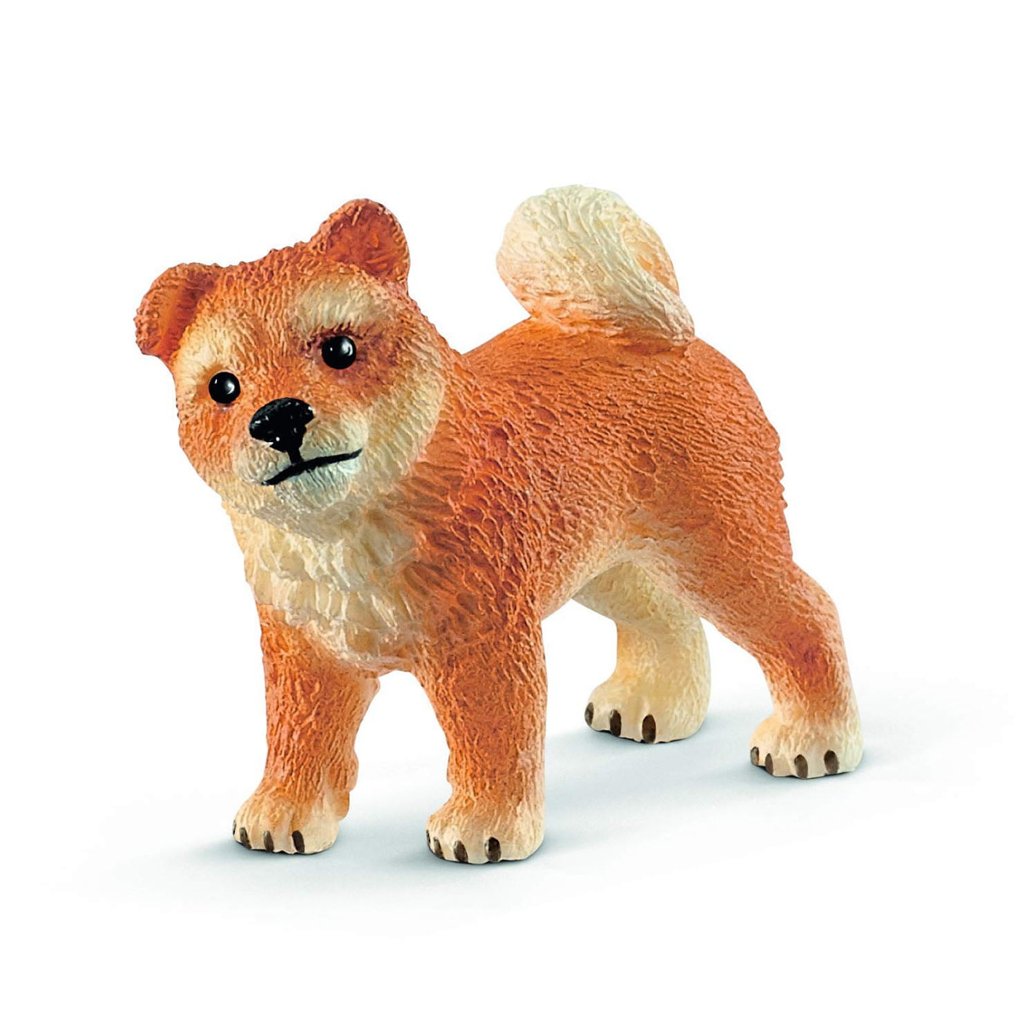 NEW Schleich SHIBA INU & PUPPY solid plastic toy farm pet animal DOG basket 