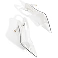thumbnail image 4 of RONILURN Women's Kitten Heel Pumps Transparent Slingback Closed Pointed Toe Low Heel Dress Shoes Backless Comfortable Clear PVC, 4 of 8