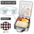 thumbnail image 4 of Wood Grain Insulated Lunch Box Men Reusable Lunch Tote Bag Lightweight Lunchbox Work Travel, 4 of 6