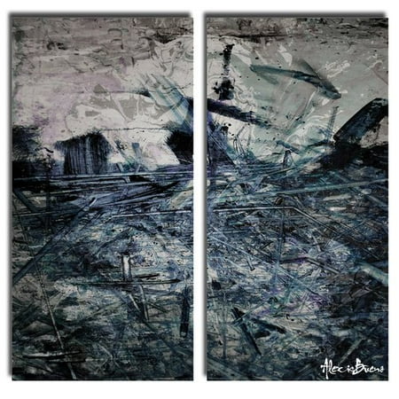 Ready2hangart Oversized Abstract 2 Piece Painting Print on Canvas Set