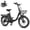 Black, variant on Hopepeak Z10 Folding Electric Bike for Adults, 500W Motor 28 MPH, 48V 13.5Ah Removable Battery, 20" Fat Tire Foldable EBike with 7-Speed,White