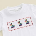 thumbnail image 6 of UAYOTSE Baby Boy Girl Summer Outfits with a Sweet Appeal, a Floral Print Short Sleeve T Shirt Top and Neat Checkered Shorts Set boys 12 month clothes summer(18-24 Months,White), 6 of 9