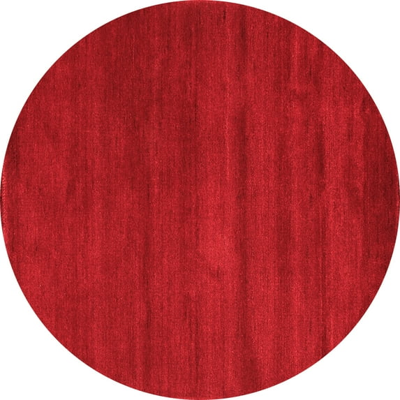 Ahgly Company Indoor Round Abstract Red Contemporary Area Rugs, 5' Round