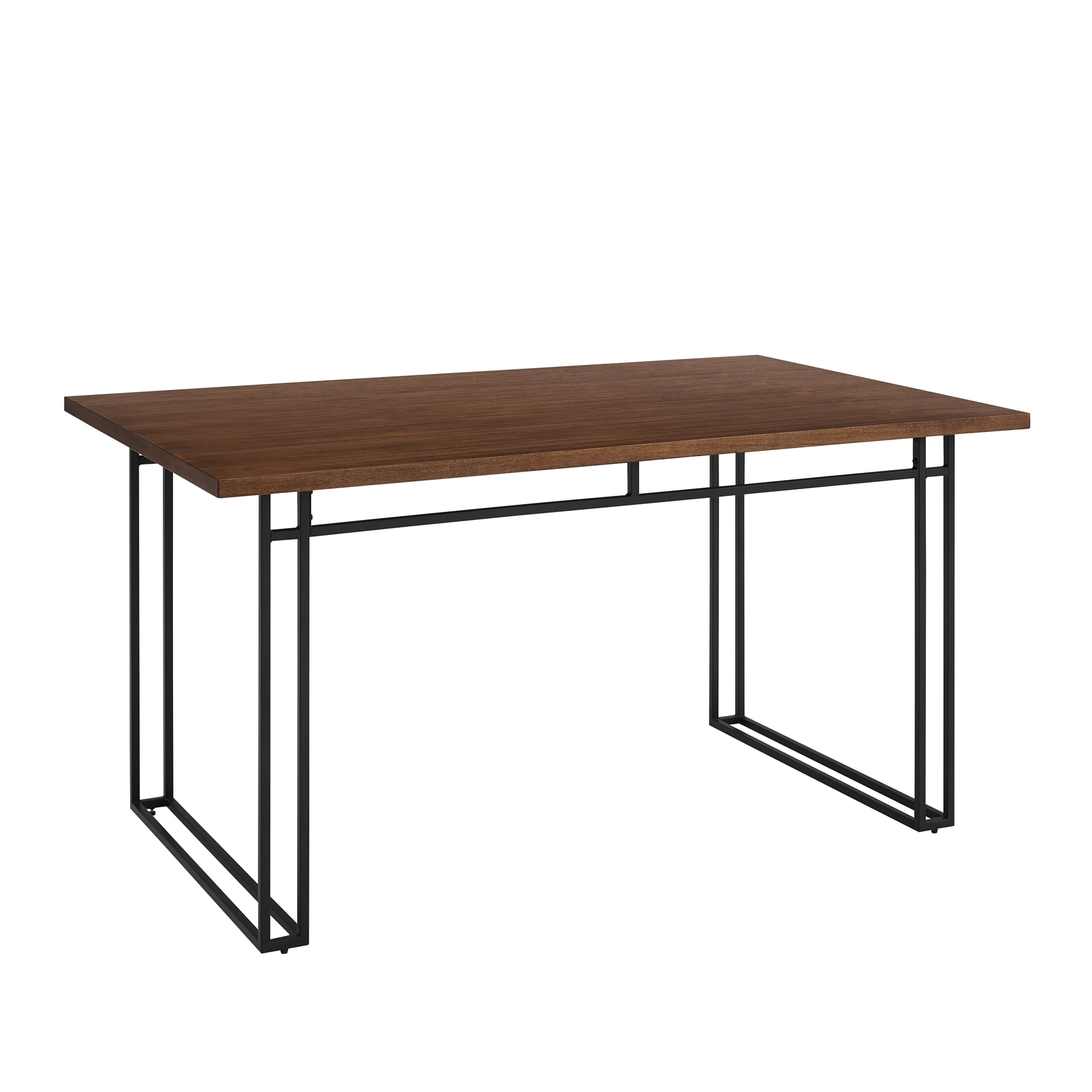 Manor Park Modern 59.75 in x 35.75 in x 30 in Metal Dining Table, Walnut/Black