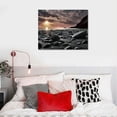 thumbnail image 5 of Orinice Black and White Picture, Sea Sunset Beach Wall Art, Seascape Zen Prints, Sunrise Wall Picture, Ocean Canvas Print for Decoration, Sunset Beach art print, Art Print, Decor 20x16in, 5 of 6