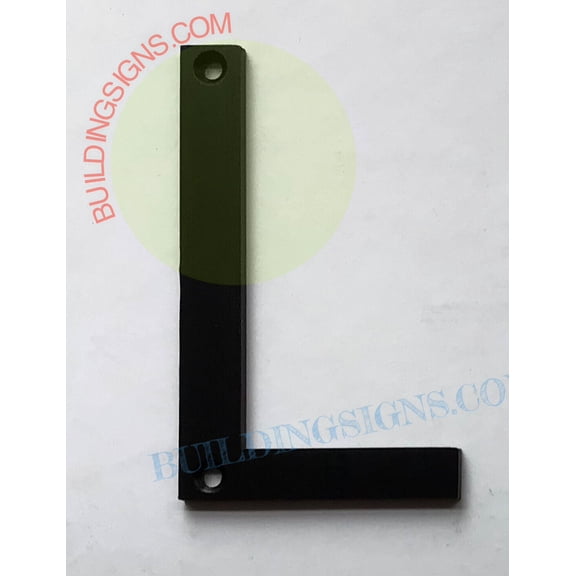 Apartment number L Sign ( Black Aluminium, 3 inch)-Floating Mount Apartment Number sign-The Mont Dom line -ref18722