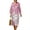 Pink Cherry Blossom, variant on COEQINE Women's Midi Dress 3/4 Sleeve Wrap V-Neck Casual Sundress, Loose Fit Linen-Like Calf Length Tunic Dress for Women, Machine Washable, Size S, Hummingbird Bohemian Flower
