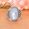 thumbnail image 3 of Rainbow Moonstone - India 925 Sterling Silver Ring All Ring Size Available, Statement Ring, Adjustable Ring, Oval Ring, White Ring, 3 of 4