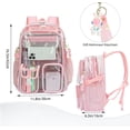 thumbnail image 5 of Ludolm Clear Backpack Heavy Duty Transparent Backpacks Stadium Approved for College Work Sport Travel, 5 of 6