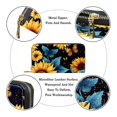 Classic Long Leather Wallet Sunflower Butterfly Travel Purse Card