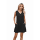thumbnail image 2 of Vestido de Mujer de Color Liso, Sin Mangas, con Escote en V y Bolsillos, Color Negro, Talla XL, 2 of 10