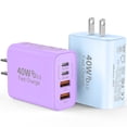 thumbnail image 1 of Bloque de cargador rápido USB C de 40 W y 4 puertos tipo C para iPhone 16/15/14, 1 of 6