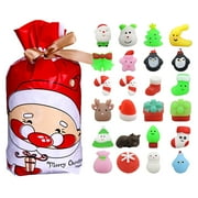 Aozowin 24Pcs Christmas Animal Toys Stress Relief Set Slow Rising Fidget Toys Advent Calendar Gift for Kids Adults