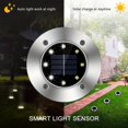 thumbnail image 6 of PLINVON 4 Pack Solar Ground Lights Outdoor,8 LED Solar Powered in Ground Disk Light for Driveway Walkway Pathway Lawn Patio Yard Outside Garden Decor, 6 of 10