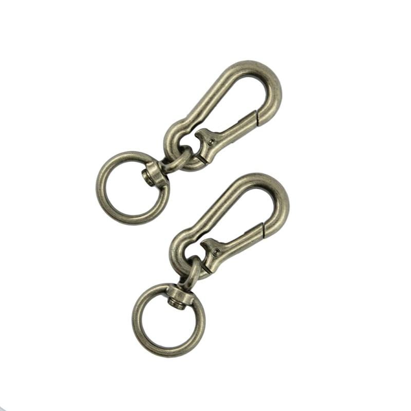 2pcs Camping Carabiner Spring Belt Clip Key Chain Large Swivel Snap Hook 
