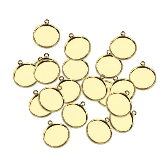 20Pcs Round Cabochon Blank Bezel Pendant s for Making DIYmm