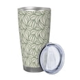 thumbnail image 2 of Lsque Leaves Pattern 20oz Car Cup with Lid and Straw, Insulated Coffee Cup with Straw Topper, Spill Proof Travel Coffee Mug, Stainless Steel Tumble-Straw Three-piece Set, 2 of 8