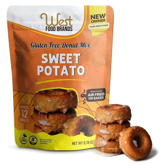 West Food Brands Sweet Potato Donut Mix for Baking, Allergen & Gluten-Free Dessert, 8.8 oz