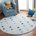 thumbnail image 2 of SAFAVIEH Kids Polka Dots Stripes Area Rug, Grey, 5' x 5' Round, 2 of 7