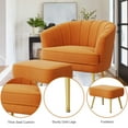 thumbnail image 3 of Andeworld Modern Accent Chair with Ottoman,Upholstered Single Sofa for Living Room,Bedroom(Orange), 3 of 6