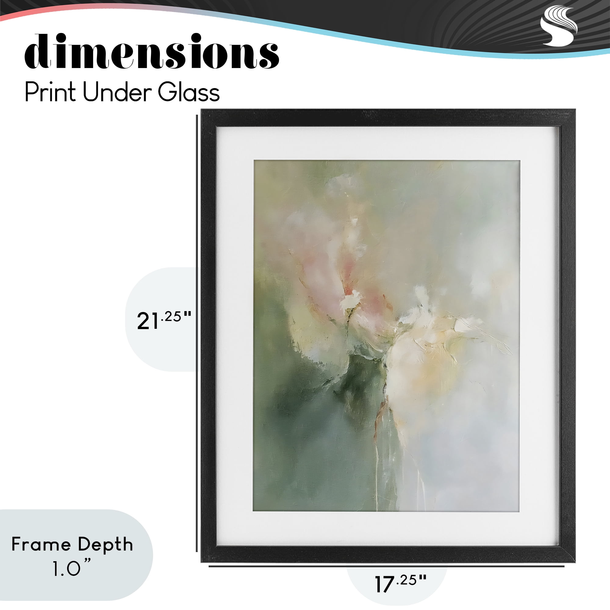 Stupell Industries Ethereal Brushwork Abstraction Black Framed Print Under Glass, design by Riley B