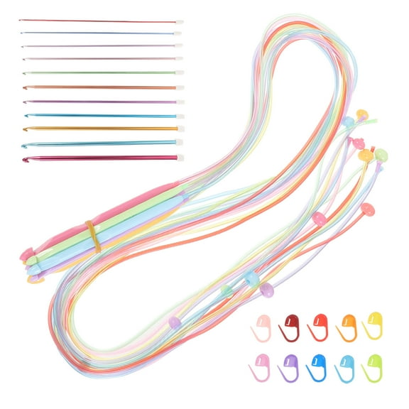 KAJNBN Crochet Hooks Plastic 34-Pcs 47.16X0.39X0.39in