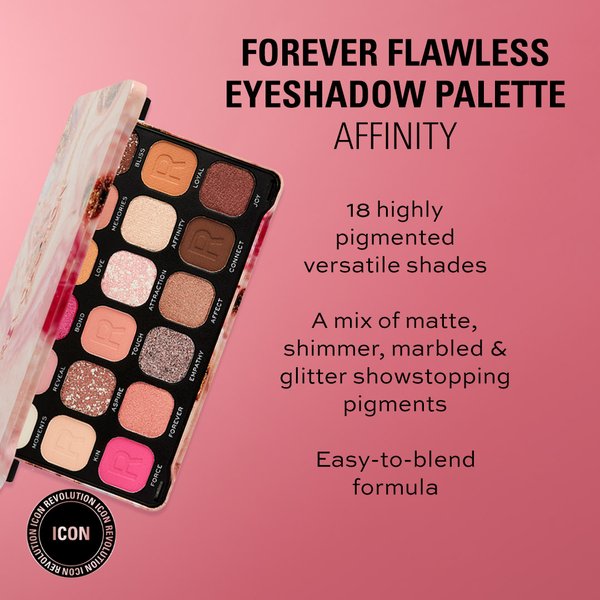 Revolution Forever Flawless Eyeshadow Palette, Affinity, 18 Shades photo 4
