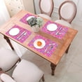 thumbnail image 6 of XMXT 1 Pcs PVC Woven Placemats, Magenta Candy Print Stain Resistant Anti-Skid Place Mats for Dining Table, 12 x 18 inches, 6 of 6