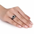 thumbnail image 3 of Rag Jewels 925 Sterling Silver 2.50 Ct Cushion Cut Black & White Diamond Wedding Valentine's Anniversary Christmas Bridal Ring Set 14K White Gold Plated For Women's -7.5, 3 of 3