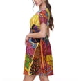 thumbnail image 2 of Disketp Beautiful African Woman para Vestido de Manga Corta para Mujeres, Vestidos de Verano para Mujeres, Casual y Holgado para la Playa, 2 of 6