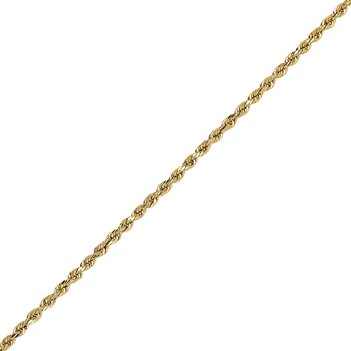 10 K 2.5MM HOLLOW ROPE CHAIN 30"