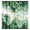 thumbnail image 3 of Teal Gold Marble Texture Shower Curtain Sets, Abstract Modern Fabric Shower Curtain for Bathroom, 3D Printing Durable Waterproof Washable Bath Curtain with Hooks,54X70in, 3 of 4