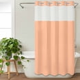 thumbnail image 3 of Peach Fuzz No Hook Shower Curtain Waterproof, Bathroom Curtains with Snap in Liners and See Through Top Window, Modern Pure Peach Fuzz Hotel Style Bathtub Curtains Shower 36"Wx72"L, 3 of 8