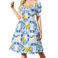 thumbnail image 2 of Summer citrus Mediterranean style mosaic lemon fruit pattern Sleeveless Dress summer dress womens 2024 summer dress woman 2024, 2 of 7
