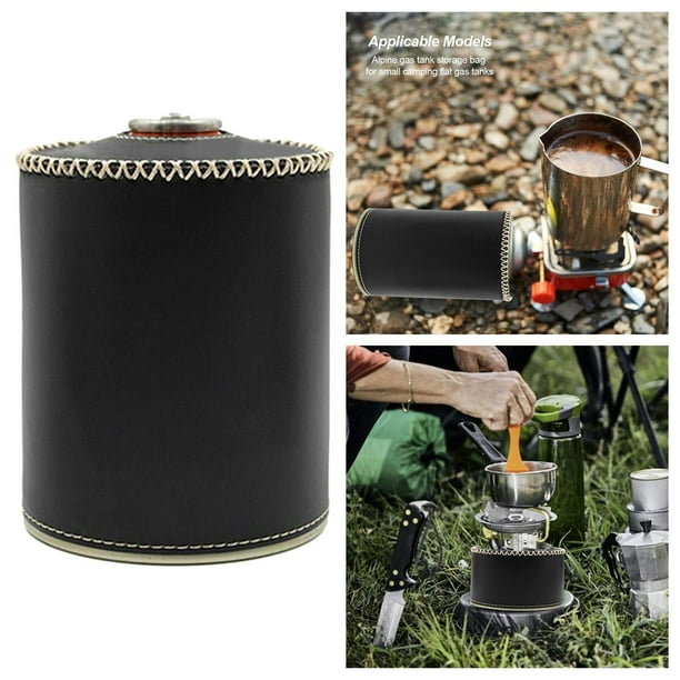 Funda Protectora de Cuero de PU para Tanque de , Bolsa de Almacenamiento Cilíndrica, Accesorios para Acampar, Suministros, Cubierta, 2 Tamaños - Negro 10.4x12.3cm Negro 104x123cm Baoblaze Estuche protector para tanque de gasolina
