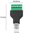 thumbnail image 3 of 5 Pcs RJ12 Male to 6 Pins Screw Terminal Block Adapter for Cat3 Handset Cable Extension, RJ12 6P6C MBlackSZRH A-S, 3 of 5