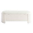 thumbnail image 4 of Furniture of America Ouria Chenille Fabric Modern Entryway Storage Bench, White, 4 of 7