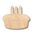 thumbnail image 2 of Unfinished Wood Etched Small Birthday Cake Shape 12" / 1/8", 2 of 2