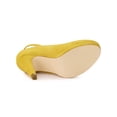 thumbnail image 6 of BLISSFUL STEP Women' Shoes Round Toe Stiletto Heel Ankle Strap Pumps Yellow 9.5, 6 of 9