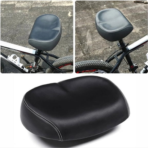 MELIVO Comfort Bike Seat for Men and Women, Big Ass Cycling Noseless Saddle, Replacement Saddle Fits All Adult Bikes Wide Large Soft PU Pad Seat, Universal Fit, Bicycle Accessories