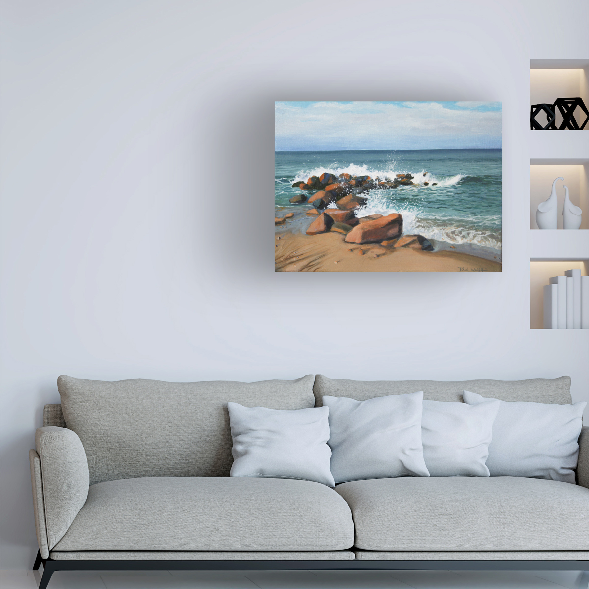 Trademark Fine Art 'Block Island Wave' Canvas Art by Paul Walsh
