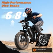 1500W Peak Electric Bike for Adults, 48V 15Ah Battery, 32MPH Fat Tire E-Mountain Bike, 20x4.0 Snow Tire, Dual Suspension, 7-Speed, UL2849