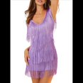thumbnail image 1 of Vestido de Baile de los Años 20 para Mujer, con Lentejuelas, Borlas y Flecos, Estilo Flapper, para Rumba Latina, Tango y Baile de Salón. Violeta S, 1 of 9