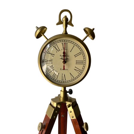 Industrial Style Desk Clock with Tripod Stand - Modern Minimalist Clock for Office, Living Room or Home Decor