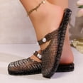 thumbnail image 4 of longantii Jelly Sandals for Women Mary Jane Glitter Jelly Mules Cutout Slip On Closed Toe Jellies Shoes Summer Beach Slippers Transparent Open Toe Waterproof Slide, 4 of 9