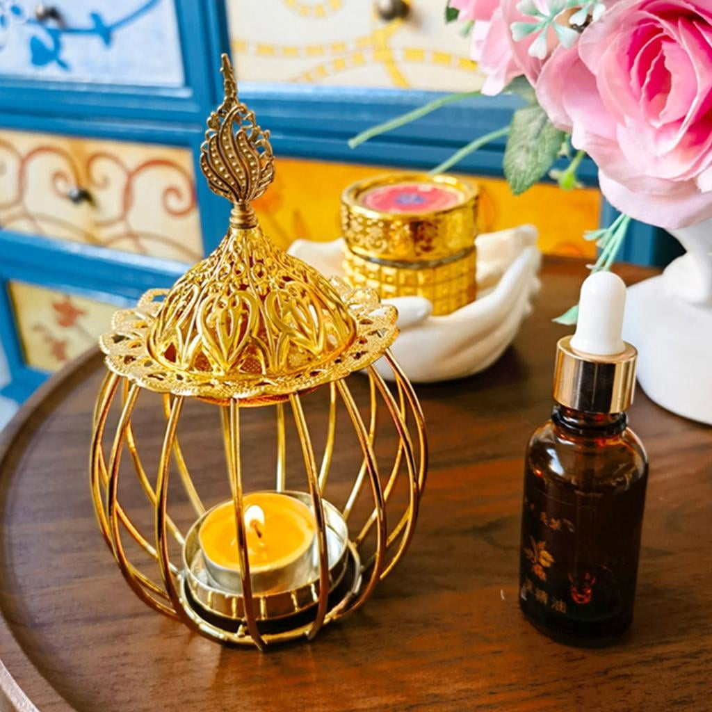 Incenses Burners for Meditations and Home Decors Metal Censers Tealight Holder with Tray and Tongs Set