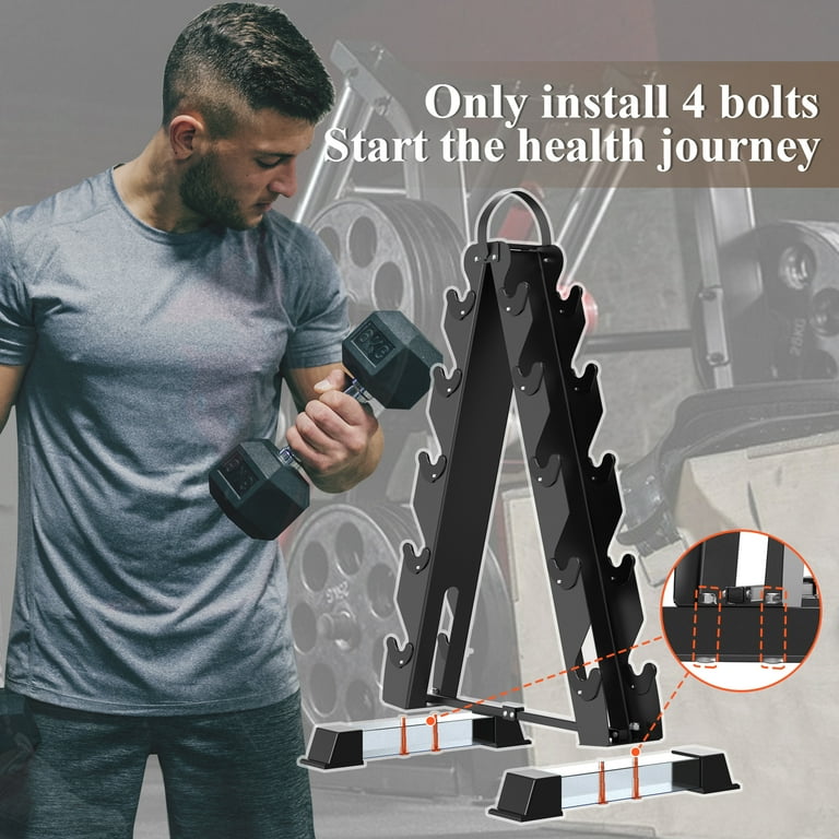 Pithage Dumbbell Rack Stand A-Frame Weight Holder Only 600LBS Home