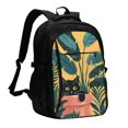 thumbnail image 1 of Balery Cat Hiding In Potted Plants Mochila con carga USB para hombre y mujer - Mochila impermeable y antirrobo para portátil con puerto USB para viajes, trabajo, estudios y universidad, 1 of 7